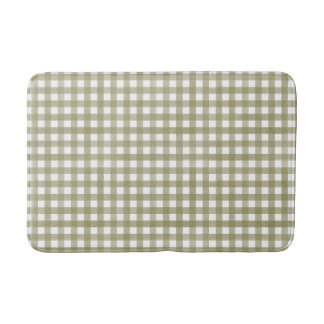 Sage Green Gingham Kariert Gemustert Badematte