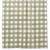 Sage Green Gingham Kariert Gemustert Duschvorhang (Vorderseite)