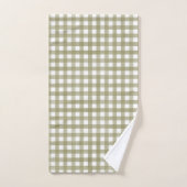 Sage Green Gingham Kariert Gemustert Handtuch (Handtuch)
