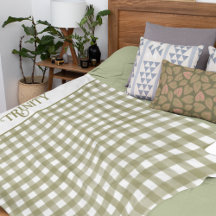 Sage Green Gingham Kariert Personalisiert