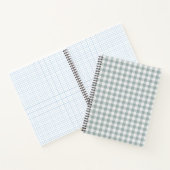 Sage Green Gingham Kariert Stripe Notizblock (Innenseite)