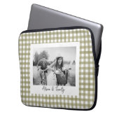 Sage Green Gingham Kariertes benutzerdefiniertes F Laptopschutzhülle (Vorderseite Links)