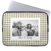 Sage Green Gingham Kariertes benutzerdefiniertes F Laptopschutzhülle (Vorderseite)