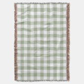 Sage Green Gingham Karo Rustikal Decke (Vorderseite Vertikal)