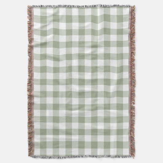 Sage Green Gingham Karo Rustikal Decke (Vorderseite Vertikal)
