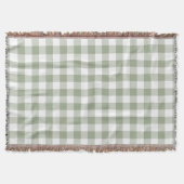 Sage Green Gingham Karo Rustikal Decke (Vorderseite)