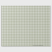 Sage Green Gingham Neutral Elegante Karos Muster Geschenkpapier (Flach)