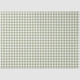 Sage Green Gingham Neutral Elegante Karos Muster Seidenpapier