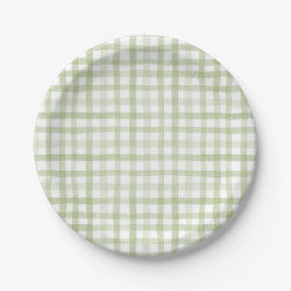 Sage Green Gingham Pappteller