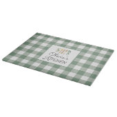 Sage Green Gingham Pattern Bauernhof Kernstück Schneidebrett (Ecke)
