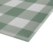 Sage Green Gingham Pattern Bauernhof Kernstück Schneidebrett (Ecke)
