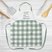Sage Green Gingham Pattern Bauernhof Kernstück Schürze