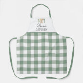 Sage Green Gingham Pattern Bauernhof Kernstück Schürze (Vorderseite)