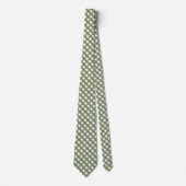 Sage Green Gingham Patterned   Neck Tie Krawatte (Vorderseite)