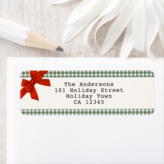 Sage Green Gingham Plaid Christmas (Insitu)