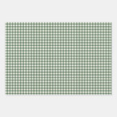 Sage Green Gingham Plaid Christmas Geschenkpapier Set (Vorderseite 2)