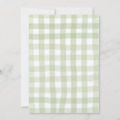 Sage Green Gingham Pumpkin Baby Dusche Einladung (Rückseite)