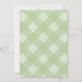 Sage Green Gingham Pumpkin Truck Baby Dusche Einladung (Rückseite)