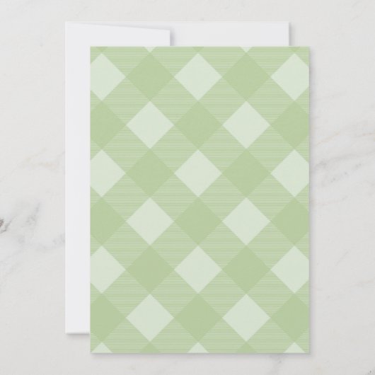 Sage Green Gingham Pumpkin Truck Baby Dusche Einladung (Rückseite)