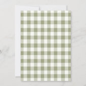 Sage Green Gingham Twins Baby Shower Invitation Einladung (Rückseite)