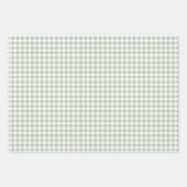 Sage Green Gingham Wrapping Paper Geschenkpapier Set (Vorderseite 2)