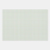 Sage Green Gingham Wrapping Paper Geschenkpapier Set (Vorderseite)