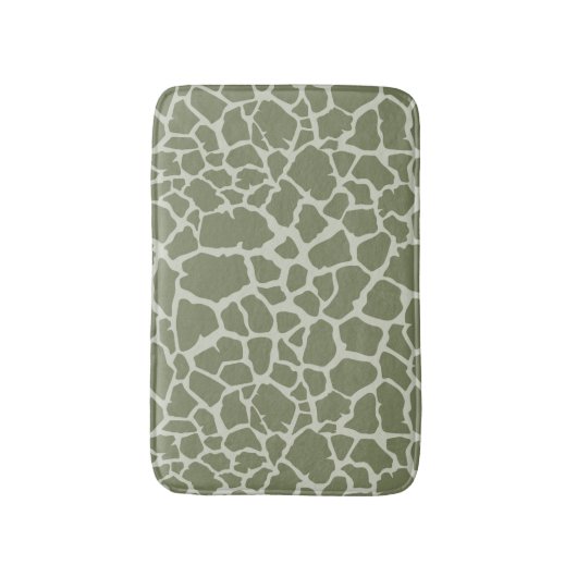 Sage Green Giraffe Print Badematte (Vorderseite Vertikal)