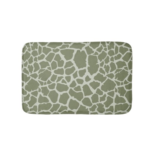Sage Green Giraffe Print Badematte (Vorderseite)