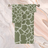 Sage Green Giraffe Print Badhandtuch Set