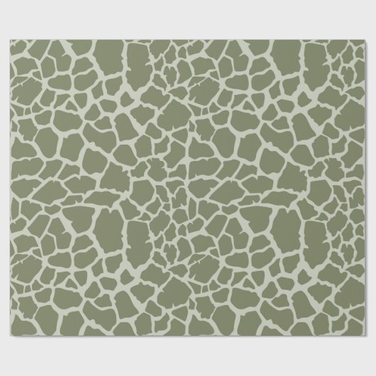 Sage Green Giraffe Print Geschenkpapier (Flach)