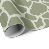 Sage Green Giraffe Print Geschenkpapier (Rolleneckpunkt)