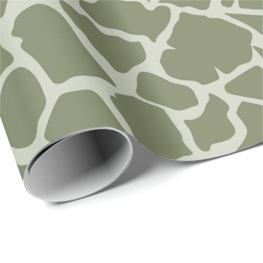 Sage Green Giraffe Print Geschenkpapier (Rolleneckpunkt)