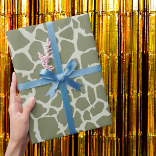 Sage Green Giraffe Print Geschenkpapier