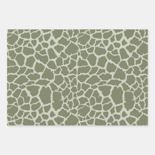 Sage Green Giraffe Print Geschenkpapier Set (Vorderseite 3)