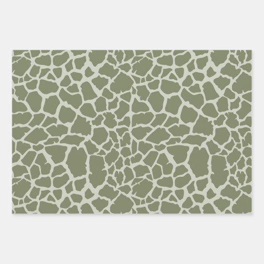 Sage Green Giraffe Print Geschenkpapier Set (Vorderseite 2)
