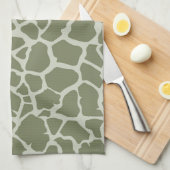 Sage Green Giraffe Print Geschirrtuch (Viertel Falte)