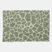 Sage Green Giraffe Print Geschirrtuch (Horizontal)