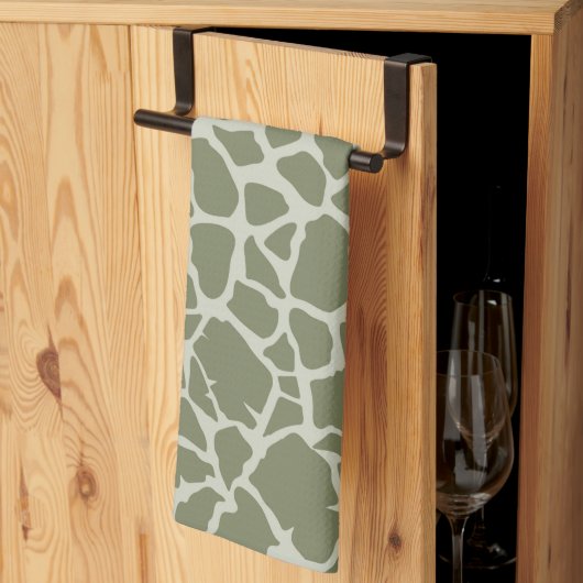 Sage Green Giraffe Print Geschirrtuch (Drittel gefaltet)