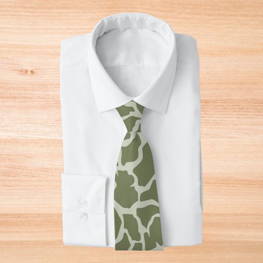 Sage Green Giraffe Print Krawatte