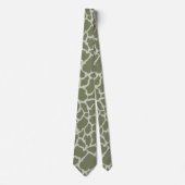 Sage Green Giraffe Print Krawatte (Vorderseite)