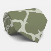 Sage Green Giraffe Print Krawatte (Gerollt)