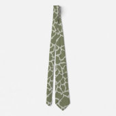 Sage Green Giraffe Print Krawatte (Rückseite)