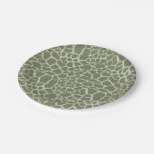 Sage Green Giraffe Print Pappteller (Schrägansicht)