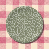 Sage Green Giraffe Print Pappteller