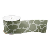 Sage Green Giraffe Print Satinband (Spule)