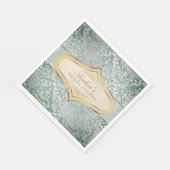 Sage Green Glimmer Damask Wedding Brautparty Serviette (Ecke)