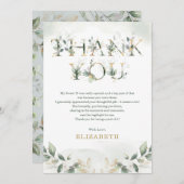 Sage Green Gold 16. Geburtstag Dankeschön Karte (Vorne/Hinten)