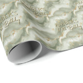 Sage Green Gold Abstract Marble Design Geschenkpapier (Rolleneckpunkt)