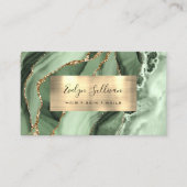 Sage Green Gold Agate Business Card Visitenkarte (Vorderseite)