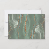 Sage Green Gold Agate Wedding RSVP Karte (Rückseite)